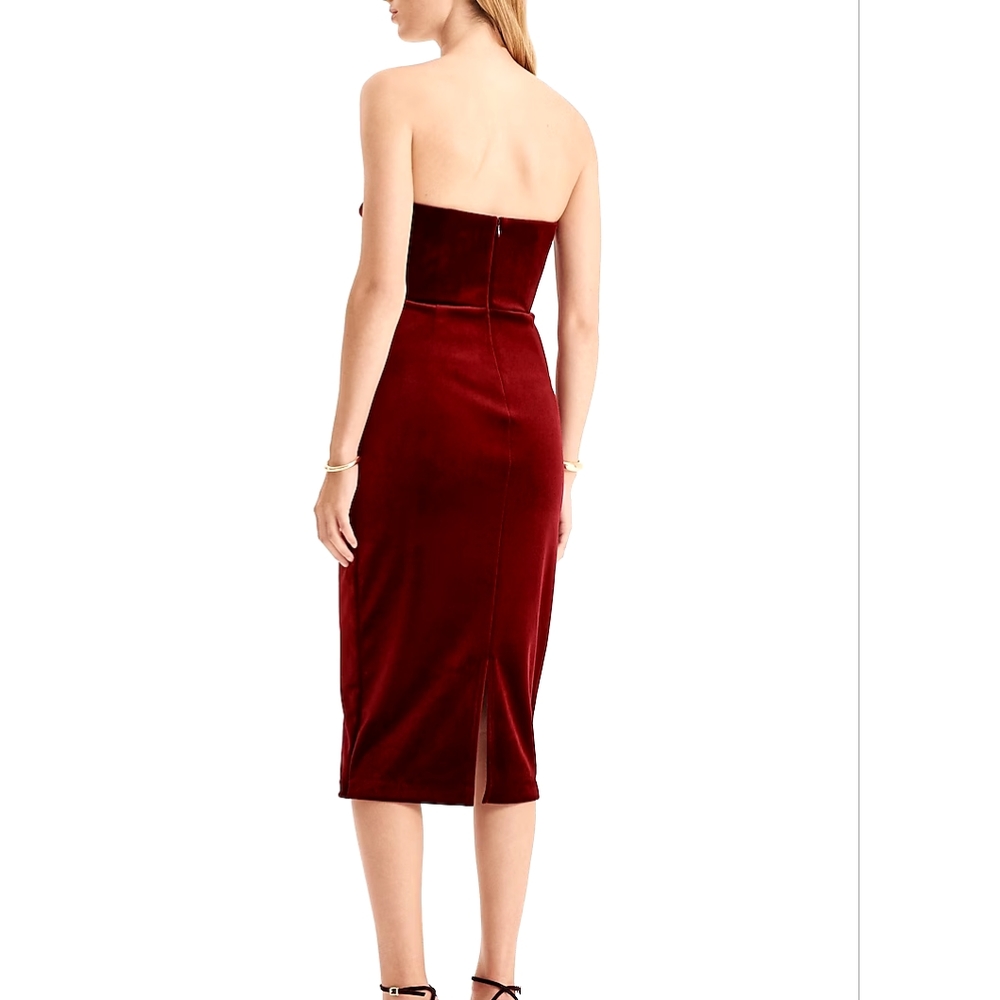 New Express Ruby Red Velvet Strapless Sweetheart … - image 3